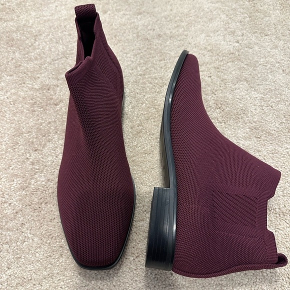 Vivaia Square-Toe Water-Repellent Ankle Boots (Ryan Pro) Burgandy Red 39.5/8.5 - Picture 3 of 7